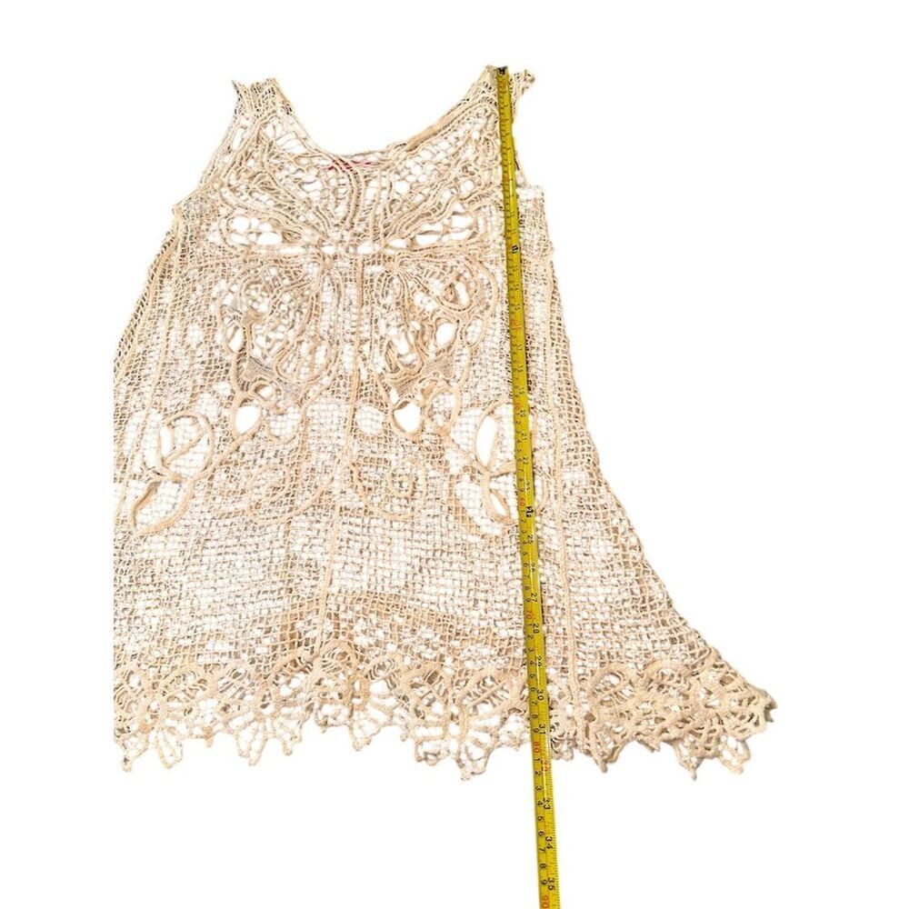 Somya Women's M Beige Butterfly Tunic Dress Cover-Up Beachwear - Picture 6 of 8